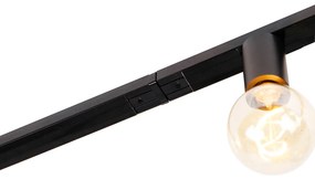 Sistem de șine modern monofazat cu 5 lumini, inclusiv dulie E27, negru - Jeana