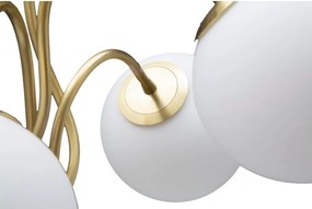 Veioză albă-aurie cu abajur din sticlă (înălțime 74 cm) Glamy – Mauro Ferretti