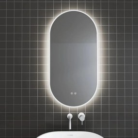 Oglinda cu iluminare si dezaburire Inter Ceramic Vayana ovala 45x90 cm