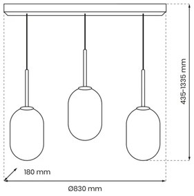 Lustră pe cablu ALIAS 3xE14/40W/230V negru/gri