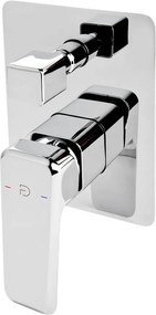 Baterie cada - dus incastrata FDesign Brina crom lucios cu corp ingropat