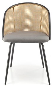 Scaun K508 ratan – velvet gri