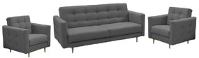 Canapea tapiţată 3+1+1, material textil Gri închis, AMEDIA