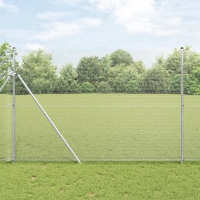 vidaXL Îngrădire cu stâlpi Argintiu 1.5 x 50 m Oțel