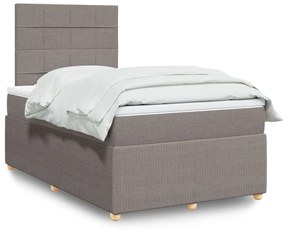 3291999 vidaXL Pat box spring cu saltea, taupe, 120x190 cm material textil