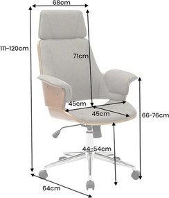 Scaun de birou pivotant Manhattan gri