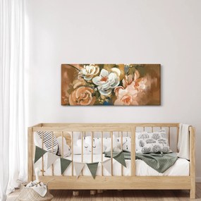 Tablou -Buchet de flori pictat (120x50 cm)