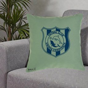 Perna Personalizata FC Unirea Constanta Fotbal, 40x40 cm, Verde, Husa Detasabila, Perna Inclusa, BEKZ®