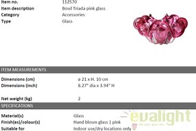 Vas decorativ design elegant Triada roz diam.21cm 112570 HZ