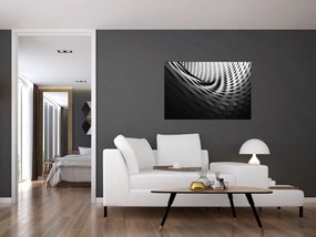 Tablou abstract - spirală alb neagră (90x60 cm)