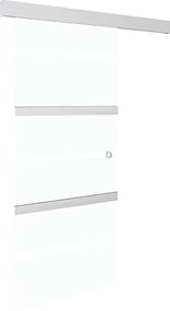 vidaXL Ușă glisantă, argintiu, 90 x 212 cm, sticlă ESG și aluminiu