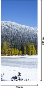 Fototapet pentru ușă - munții înzăpeziți iarna (95x205cm)