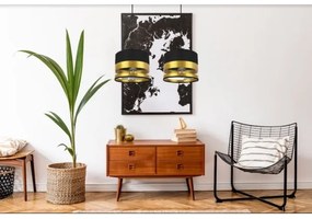 Lustră pe cablu MILO 2xE27/60W/230V aurie/neagră