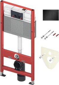 Set rezervor incastrat TECEbase cu sistem de fixare si clapeta TECEnow negru mat