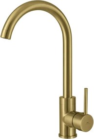Baterie bucatarie monocomanda Rubineta Axe finisaj bronz periat
