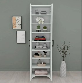 Dulap multifunctional cu 8 rafturi  culoare alb185x49x32 cm