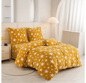 Lenjerie din microplush STELE galben-portocaliu Dimensiunile lenjeriei: 70 x 90 cm | 140 x 200 cm