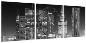 Tablou - Alb și negru New York (cu ceas) (90x30 cm)