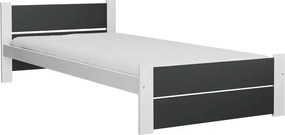 Pat IKAROS DOUBLE 90 x 200 cm, antracit/alb Saltea: fara saltea, Somiera: cu somiera din laturi