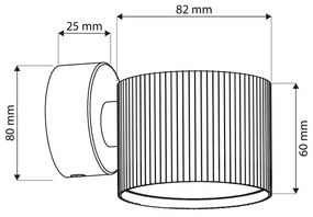 Brilagi - Aplică spot de perete STRIPY 1xGX53/15W/230V, neagră