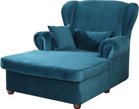 Șezlong albastru cu tapițerie din catifea Lord – Ropez