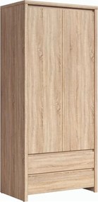 Dulap KASPIAN, stejar sonoma, PAL, cu 2 usi si 2 sertare, 90x56x201 cm