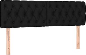 vidaXL Tăblii de pat, negru, 160x7x78/88 cm, textil