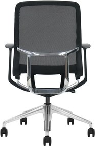 Emily Black Ergo F5-G05 – Scaun ergonomic premium, Mesh respirabil 4D, înclinare cu blocare, înălțime reglabila, cadru din nylon, bază din aluminiu, Negru