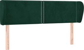vidaXL Tăblie de pat cu aripioare verde închis 147x23x78/88 cm catifea