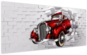Tablou - Mașină roșie (120x50 cm)