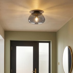 Plafonieră de design Gunmetal cu sticlă fumurie - Giselle