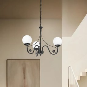 Lustră pe lanț Brilagi COTTAGE 3xG9/40W/230V negru/alb