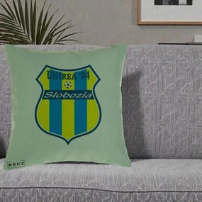 Perna Personalizata Unirea '04 Slobozia Fotbal, 40x40 cm, Verde, Husa Detasabila, Perna Inclusa, BEKZ®