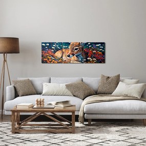 Tablou - Cerb pictat (cu ceas) (90x30 cm)