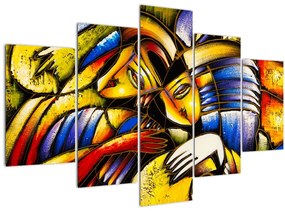 Tablou - Pictură în ulei, îndrăgostiții (150x105 cm)