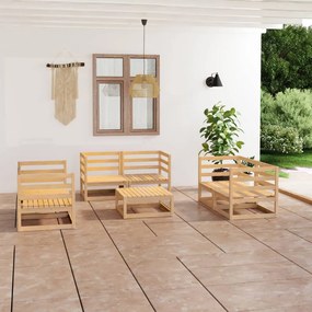3075444 vidaXL Set mobilier de grădină, 7 piese, lemn masiv de pin