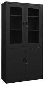 vidaXL Dulap de birou, negru, 90x40x180 cm, oțel