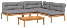 3209458 vidaXL Set canapele de grădină cu perne din paleți 4 piese lemn acacia