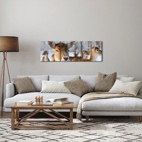 Tablou - Cerbi (cu ceas) (90x30 cm)