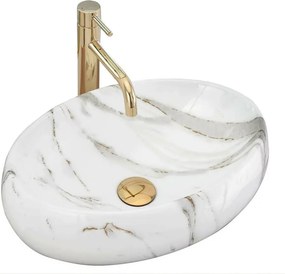 Lavoar pe blat Rea Linda Lava alb-marmura 48 cm