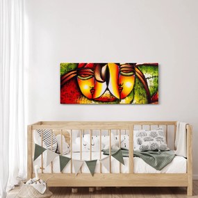Tablou - Pictură în ulei, chipuri abstracte (120x50 cm)