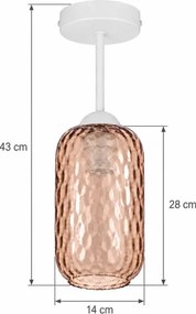 BRILAGI - LED plafonieră aplicată R GLASS 1xE27/60W/230V Ø 14 cm alb/maro fumuriu