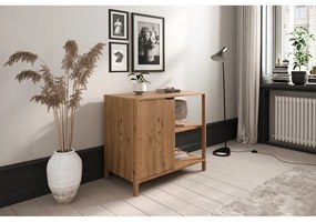 Dulap în culoare naturală din lemn de stejar 95x80 cm Twig – The Beds