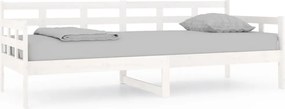 vidaXL Pat de zi, alb, 80x200 cm, lemn masiv de pin