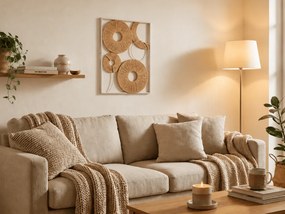 Decoratiune de perete CIRCLES metalica 48x68 cm, alb / bej