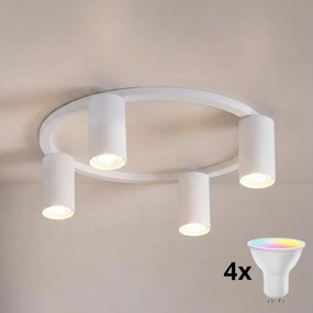 Brilagi - Plafonieră LED RGBW reglabilă SELE 4xGU10/6,5W/230V albă