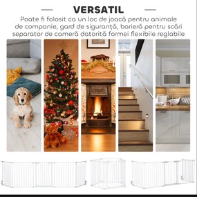 PawHut Gard Pliabil și Modular pentru Câini cu 3 Panouri Alb | Aosom Romania
