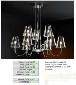 Lustra 9 brate diametru 68cm Silba 692514