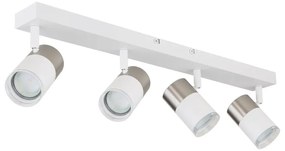 Plafoniera cu 4 Spoturi directionabile BRISBON nickel/alb