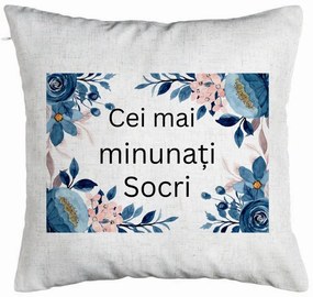 Perna Decorativa pentru Socri 1, 40x40 cm, Alb Murdar, Husa Detasabila, Burduf